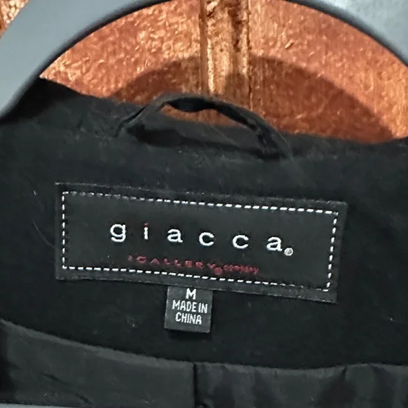 Giacca women's black wool pea coat - Picture 2 of 8